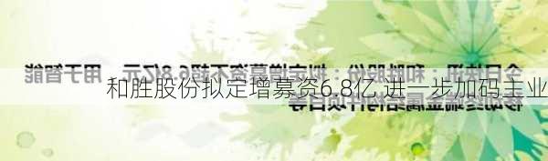 和胜股份拟定增募资6.8亿 进一步加码主业