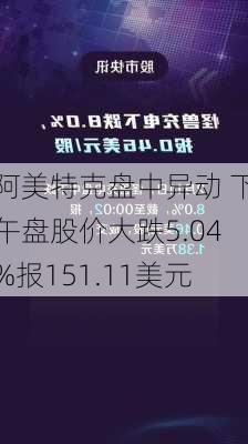 阿美特克盘中异动 下午盘股价大跌5.04%报151.11美元