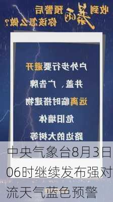 中央气象台8月3日06时继续发布强对流天气蓝色预警