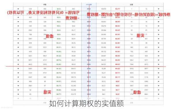 如何计算期权的实值额