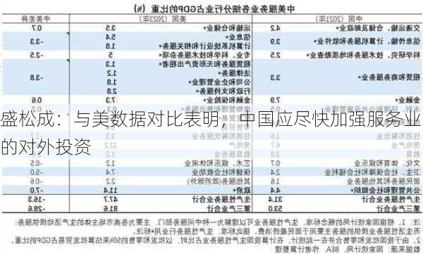 盛松成：与美数据对比表明，中国应尽快加强服务业的对外投资