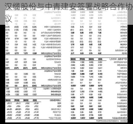 汉缆股份与中青建安签署战略合作协议