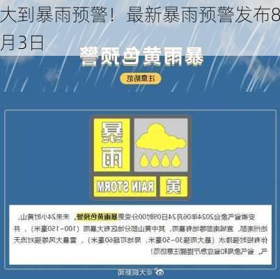 大到暴雨预警！最新暴雨预警发布8月3日