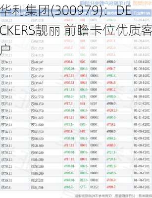 华利集团(300979)：DECKERS靓丽 前瞻卡位优质客户