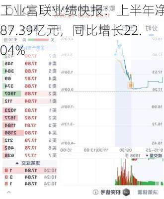 工业富联业绩快报：上半年净利润87.39亿元，同比增长22.04%