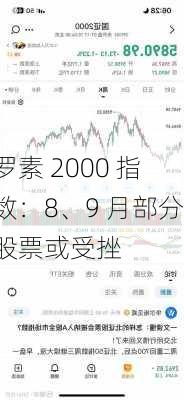 罗素 2000 指数：8、9 月部分股票或受挫