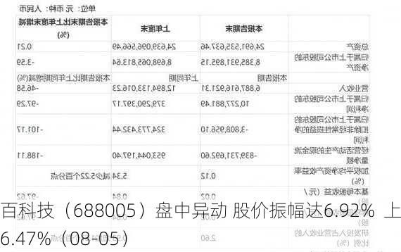 容百科技（688005）盘中异动 股价振幅达6.92%  上涨6.47%（08-05）