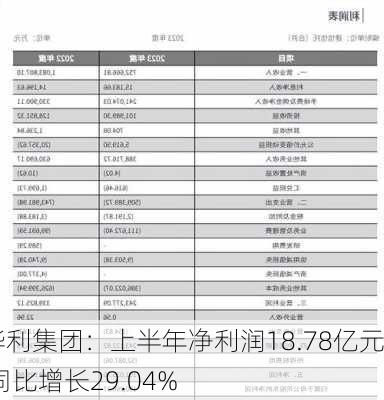 华利集团：上半年净利润18.78亿元 同比增长29.04%