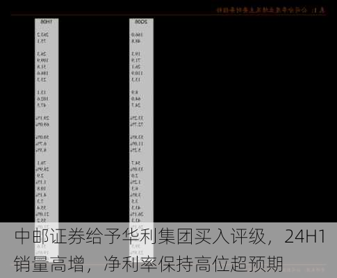 中邮证券给予华利集团买入评级，24H1销量高增，净利率保持高位超预期
