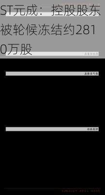 ST元成：控股股东被轮候冻结约2810万股