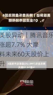 美股异动｜腾讯音乐涨超7.7% 大摩料未来60天股价上升