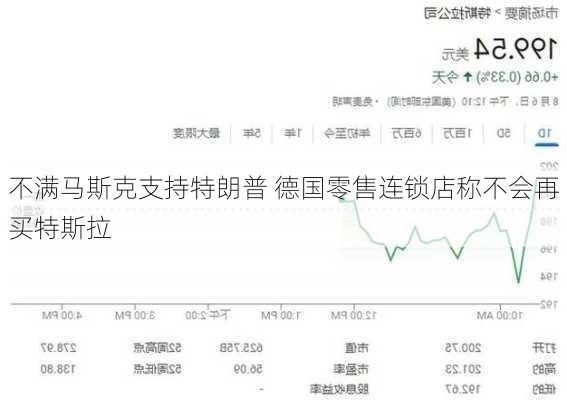 不满马斯克支持特朗普 德国零售连锁店称不会再买特斯拉