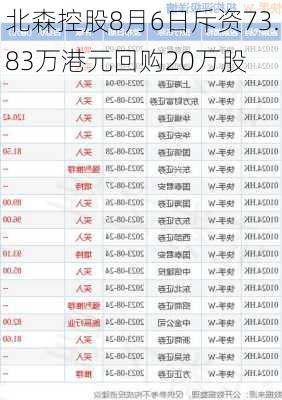 北森控股8月6日斥资73.83万港元回购20万股