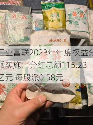 工业富联2023年年度权益分派实施：分红总额115.23亿元 每股派0.58元