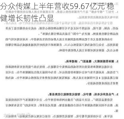 分众传媒上半年营收59.67亿元 稳健增长韧性凸显