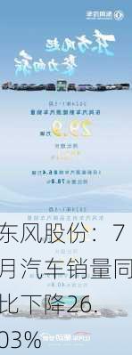 东风股份：7月汽车销量同比下降26.03%