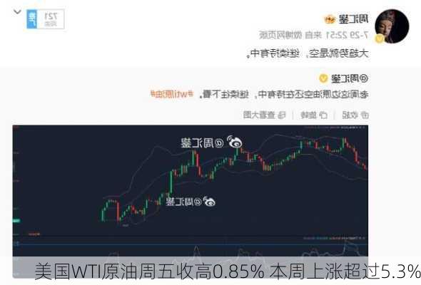 美国WTI原油周五收高0.85% 本周上涨超过5.3%