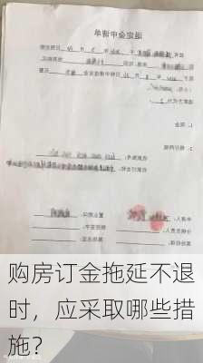 购房订金拖延不退时，应采取哪些措施？