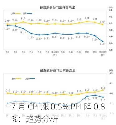 7 月 CPI 涨 0.5% PPI 降 0.8%：趋势分析