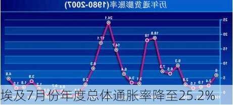 埃及7月份年度总体通胀率降至25.2%