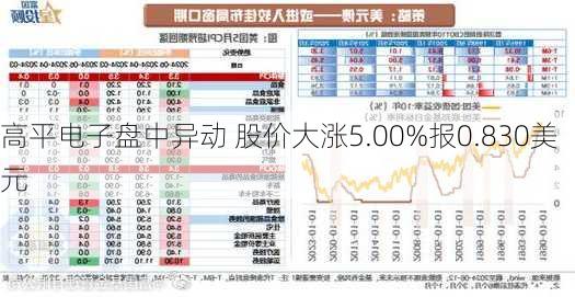 高平电子盘中异动 股价大涨5.00%报0.830美元