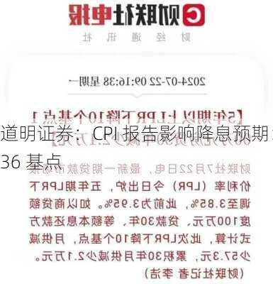 道明证券：CPI 报告影响降息预期：36 基点