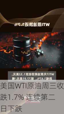 美国WTI原油周三收跌1.7% 连续第二日下跌