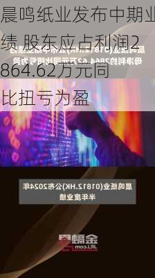 晨鸣纸业发布中期业绩 股东应占利润2864.62万元同比扭亏为盈