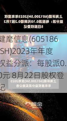 健麾信息(605186.SH)2023年年度权益分派：每股派0.10元 8月22日股权登记