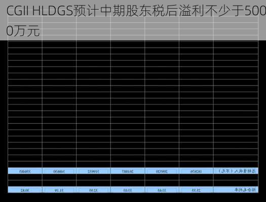 CGII HLDGS预计中期股东税后溢利不少于5000万元