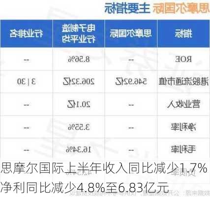 思摩尔国际上半年收入同比减少1.7% 净利同比减少4.8%至6.83亿元