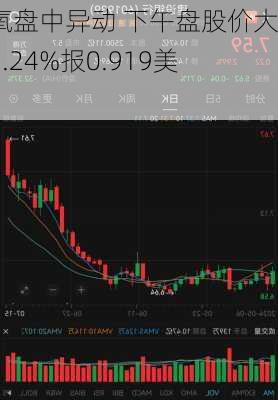 新氧盘中异动 下午盘股价大涨6.24%报0.919美元