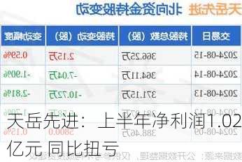 天岳先进：上半年净利润1.02亿元 同比扭亏