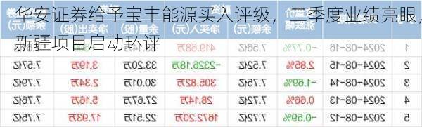 华安证券给予宝丰能源买入评级，二季度业绩亮眼，新疆项目启动环评