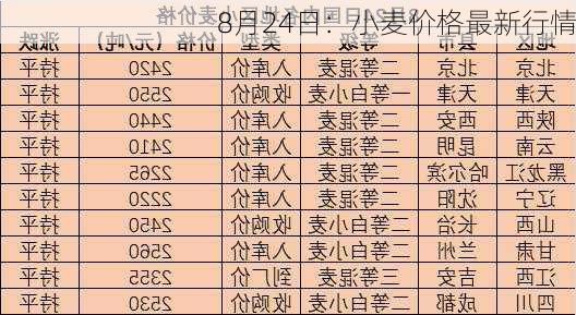 8月24日：小麦价格最新行情