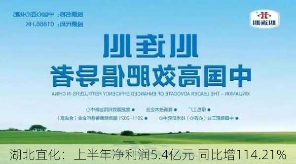 湖北宜化：上半年净利润5.4亿元 同比增114.21%