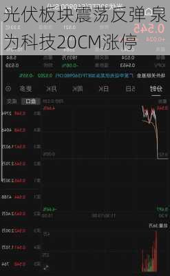 光伏板块震荡反弹 泉为科技20CM涨停
