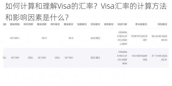 如何计算和理解Visa的汇率？Visa汇率的计算方法和影响因素是什么？