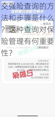 交强险查询的方法和步骤是什么？这种查询对保险管理有何重要性？