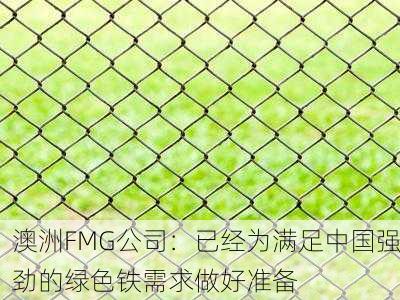 澳洲FMG公司：已经为满足中国强劲的绿色铁需求做好准备