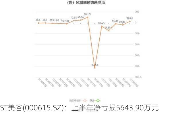 ST美谷(000615.SZ)：上半年净亏损5643.90万元