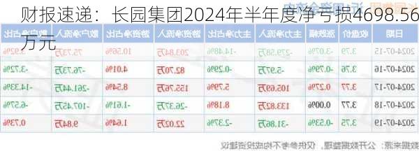 财报速递：长园集团2024年半年度净亏损4698.56万元