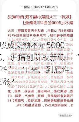 A股成交额不足5000亿，沪指创阶段新低！“828”一年来，到底谁在涨？