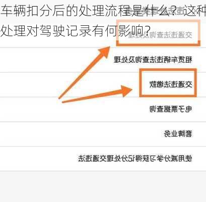车辆扣分后的处理流程是什么？这种处理对驾驶记录有何影响？