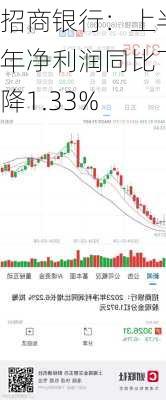 招商银行：上半年净利润同比下降1.33%