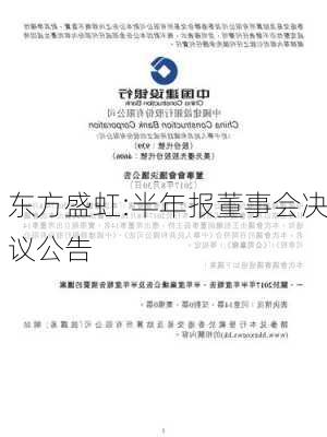 东方盛虹:半年报董事会决议公告