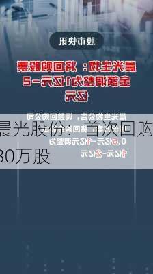 晨光股份：首次回购30万股