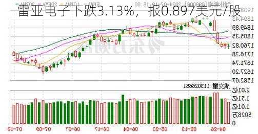 雷亚电子下跌3.13%，报0.897美元/股