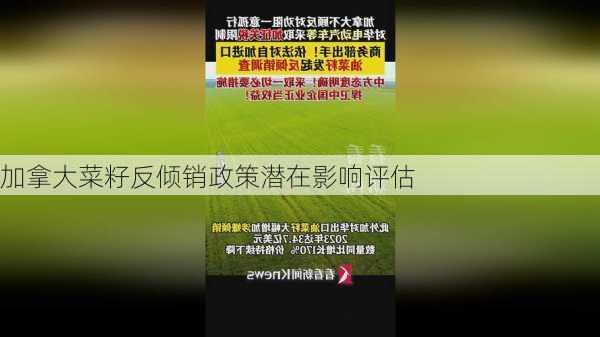 加拿大菜籽反倾销政策潜在影响评估