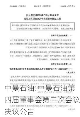 中曼石油:中曼石油第四届董事会第二次会议决议公告